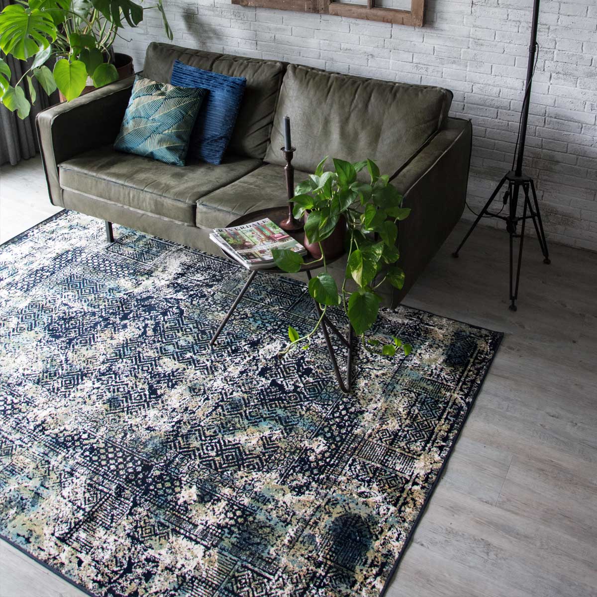 Vintage Teppich Feather - Blau Vintage Teppich Feather - Blau