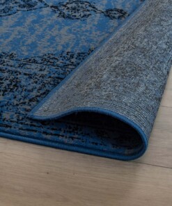 Vintage Teppich Pixel - Blau/Grau - close up