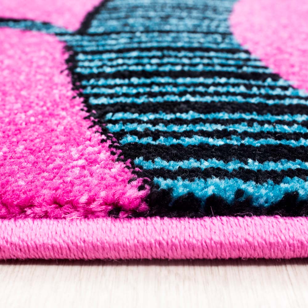 Kinderteppich Schmetterling & Vogel - Lila - close up zijkant Kinderteppich Schmetterling & Vogel - Lila - close up zijkant