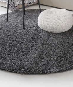 Hochflor Teppich Rund Shaggy Trend - Grau