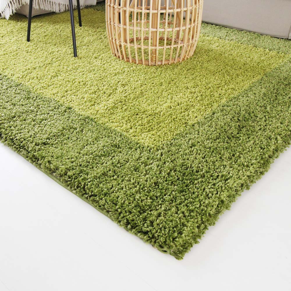 Hochflor Teppich Bordüre Shaggy Trend - Grün Hochflor Teppich Bordüre Shaggy Trend - Grün