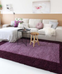 Hochflor Teppich Bordüre Shaggy Trend - Lila