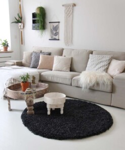 Hochflor Teppich Rund - Shaggy Royal Anthrazit - sfeer, thumbnail Hochflor Teppich Rund - Shaggy Royal Anthrazit - sfeer, thumbnail