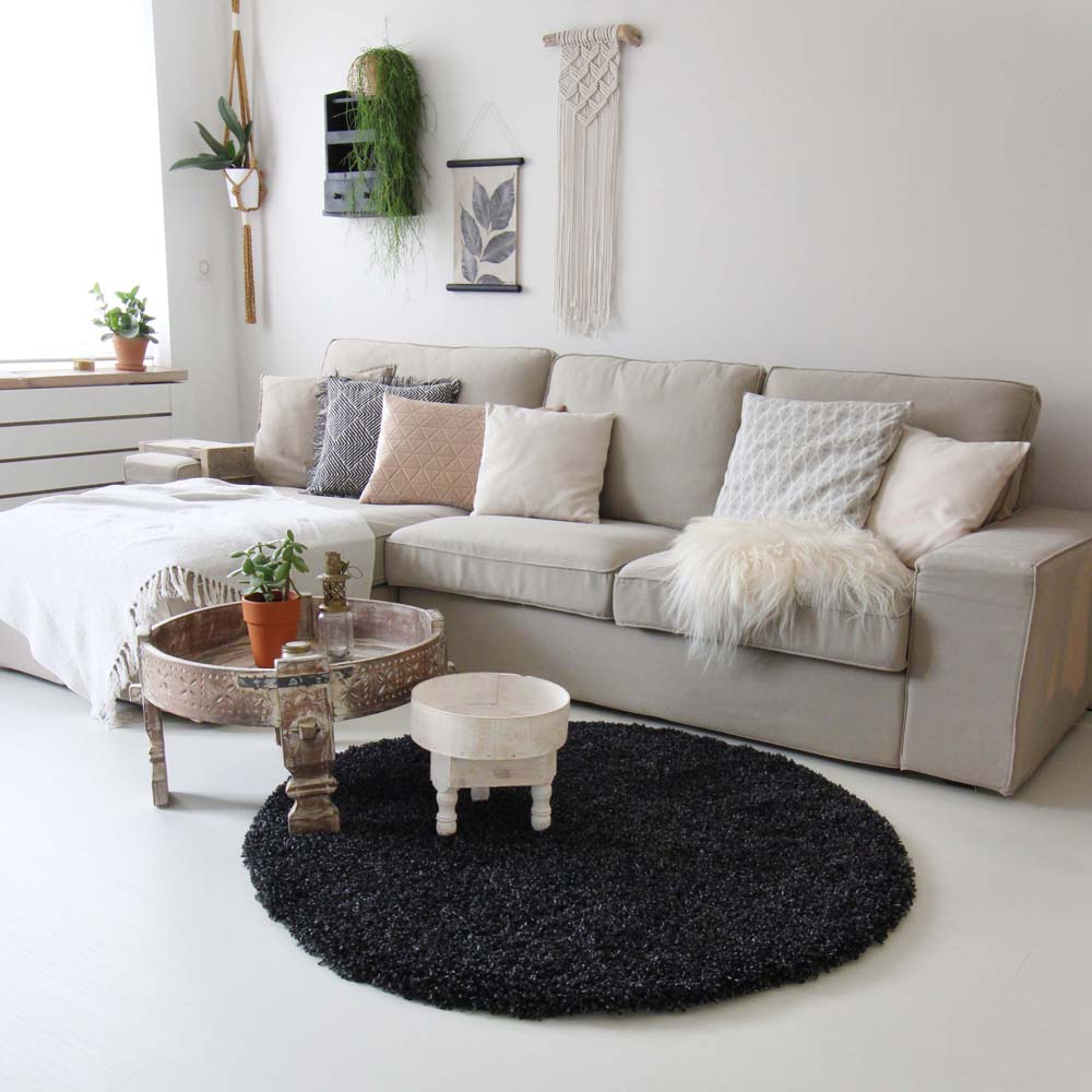 Hochflor Teppich Rund - Shaggy Royal Anthrazit - sfeer Hochflor Teppich Rund - Shaggy Royal Anthrazit - sfeer