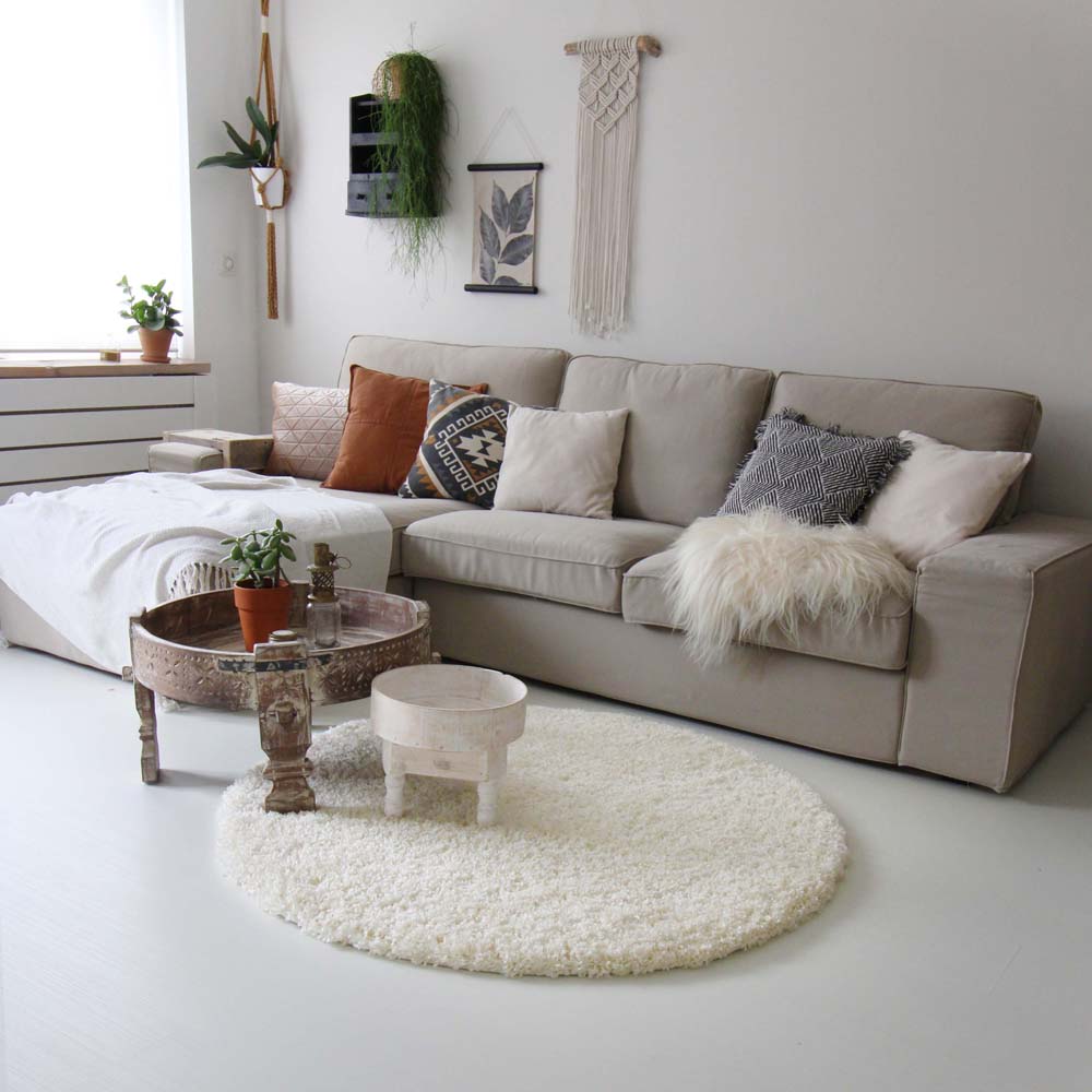 Hochflor Teppich Rund - Shaggy Royal Creme - sfeer Hochflor Teppich Rund - Shaggy Royal Creme - sfeer