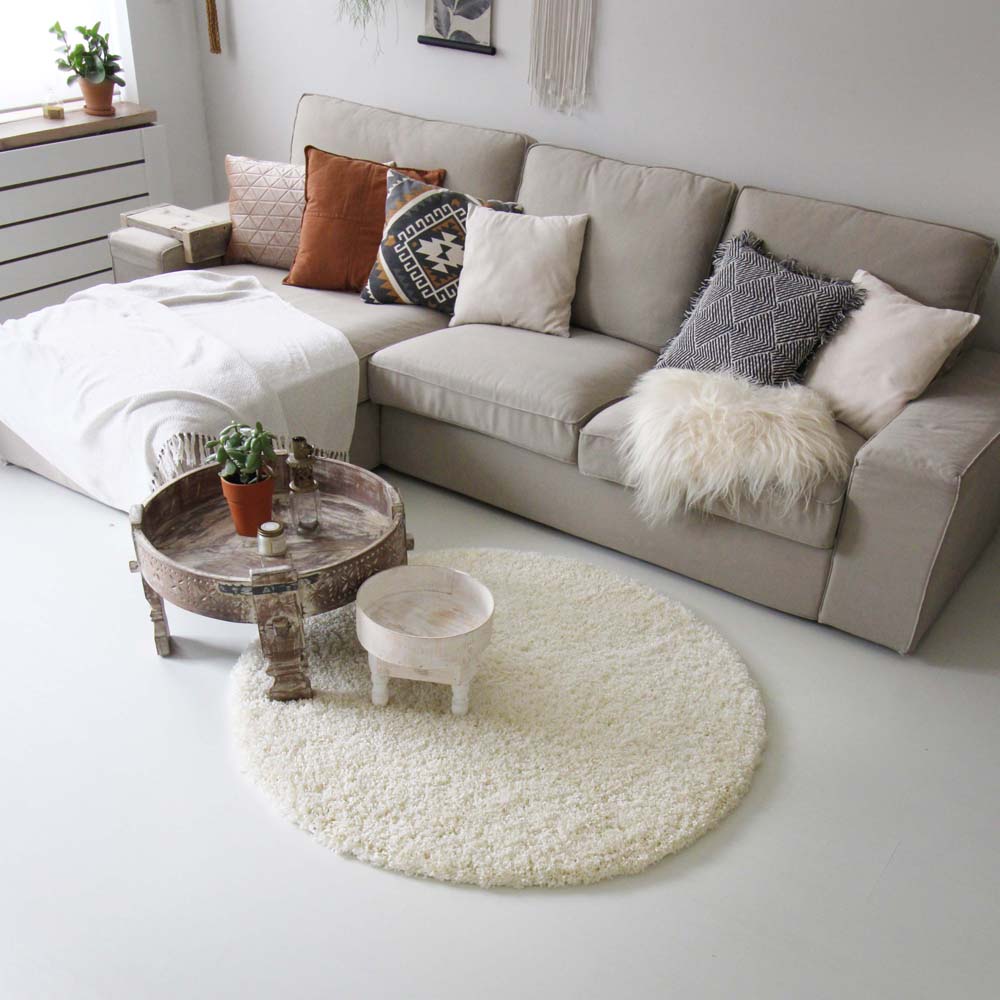 Hochflor Teppich Rund - Shaggy Royal Creme - sfeer Hochflor Teppich Rund - Shaggy Royal Creme - sfeer