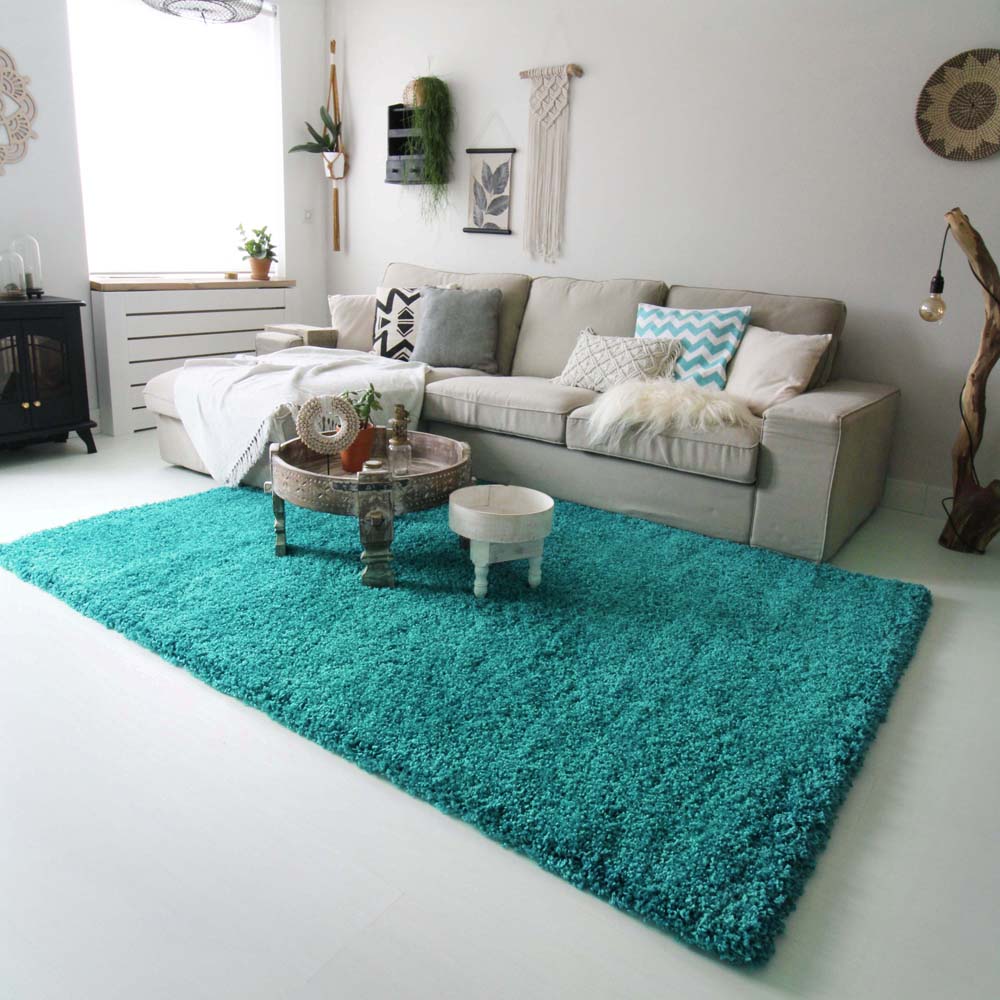 Hochflor Teppich - Shaggy Royal Türkis Hochflor Teppich - Shaggy Royal Türkis