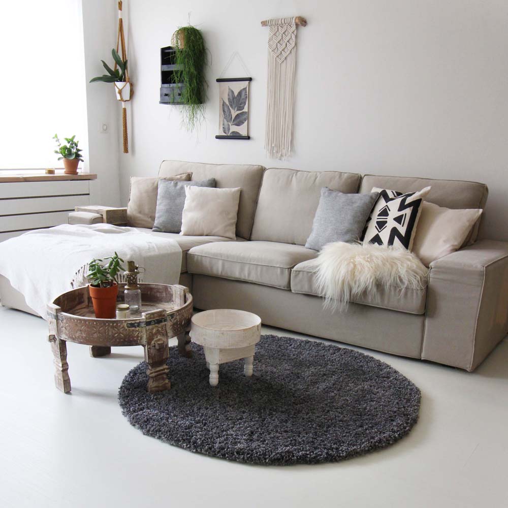 Hochflor Teppich Rund - Shaggy Royal Grau - sfeer Hochflor Teppich Rund - Shaggy Royal Grau - sfeer