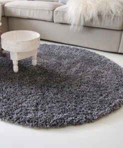 Hochflor Teppich Rund - Shaggy Royal Grau - sfeer