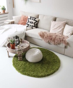 Hochflor Teppich Rund - Shaggy Royal Grün - sfeer