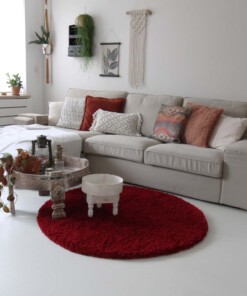 Hochflor Teppich Rund - Shaggy Royal Rot - sfeer, thumbnail Hochflor Teppich Rund - Shaggy Royal Rot - sfeer, thumbnail