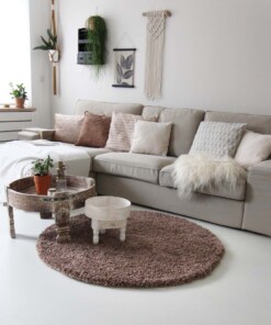 Hochflor Teppich Rund - Shaggy Royal Mokka Hochflor Teppich Rund - Shaggy Royal Mokka