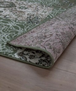 Patchwork Teppich Factum - Olivgrün - close up vouw, thumbnail