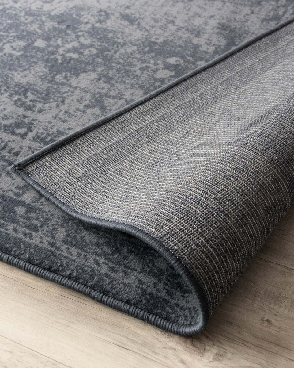 Vintage Teppich Orbis - Dunkelgrau - close up vouw Vintage Teppich Orbis - Dunkelgrau - close up vouw