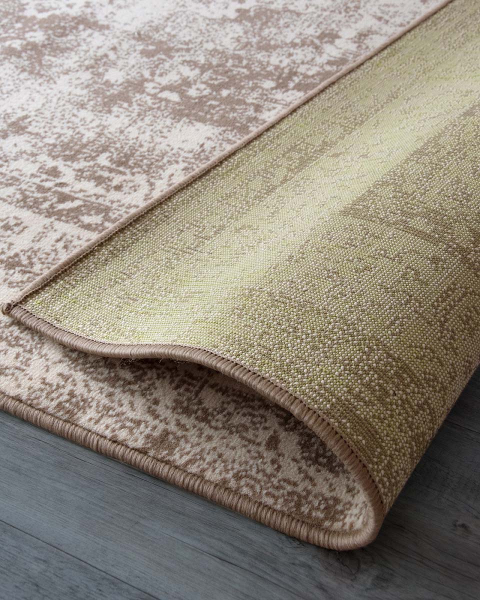 Vintage Teppich Orbis - Taupe - close up vouw Vintage Teppich Orbis - Taupe - close up vouw