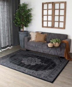 Vintage Teppich Numisma - Schwarz - sfeer, thumbnail