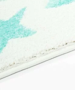 Kinderteppich Sterne 3D - Creme/Mintblau - close up zijkant, thumbnail Kinderteppich Sterne 3D - Creme/Mintblau - close up zijkant, thumbnail