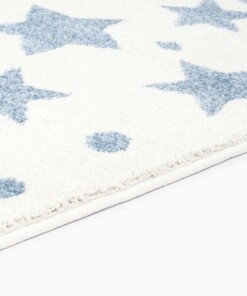 Kinderteppich quadratisch Sterne 3D - Creme/Blau - close up zijkant, thumbnail