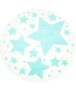 Kinderteppich Rund Sterne 3D - Blau/Creme - overzicht boven, thumbnail