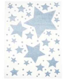 Kinderteppich Sterne 3D - Creme/Blau - overzicht boven, thumbnail Kinderteppich Sterne 3D - Creme/Blau - overzicht boven, thumbnail