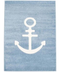 Kinderteppich quadratisch Anker 3D - Blau - overzicht boven, thumbnail