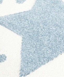 Kinderteppich Rund Sterne 3D - Creme/Blau - close up materiaal, thumbnail Kinderteppich Rund Sterne 3D - Creme/Blau - close up materiaal, thumbnail