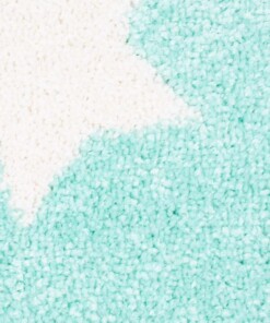 Kinderteppich Sterne 3D - Mintblau/Creme - close up materiaal, thumbnail