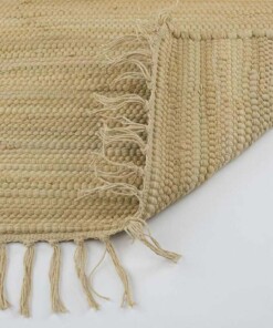 Kelim Teppich Handgewebt Bomull - Beige - close up vouw, thumbnail Kelim Teppich Handgewebt Bomull - Beige - close up vouw, thumbnail