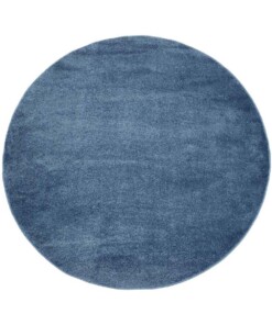 Velour Teppich Rund Gala - Dunkelblau - overzicht boven, thumbnail