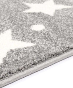 Kinderteppich quadratisch Sterne 3D - Grau/Creme - close up zijkant, thumbnail