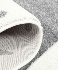 Kinderteppich Rund Sterne 3D - Creme/Grau - close up vouw, thumbnail