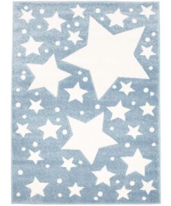 Kinderteppich Sterne 3D - Blau/Creme - overzicht boven
