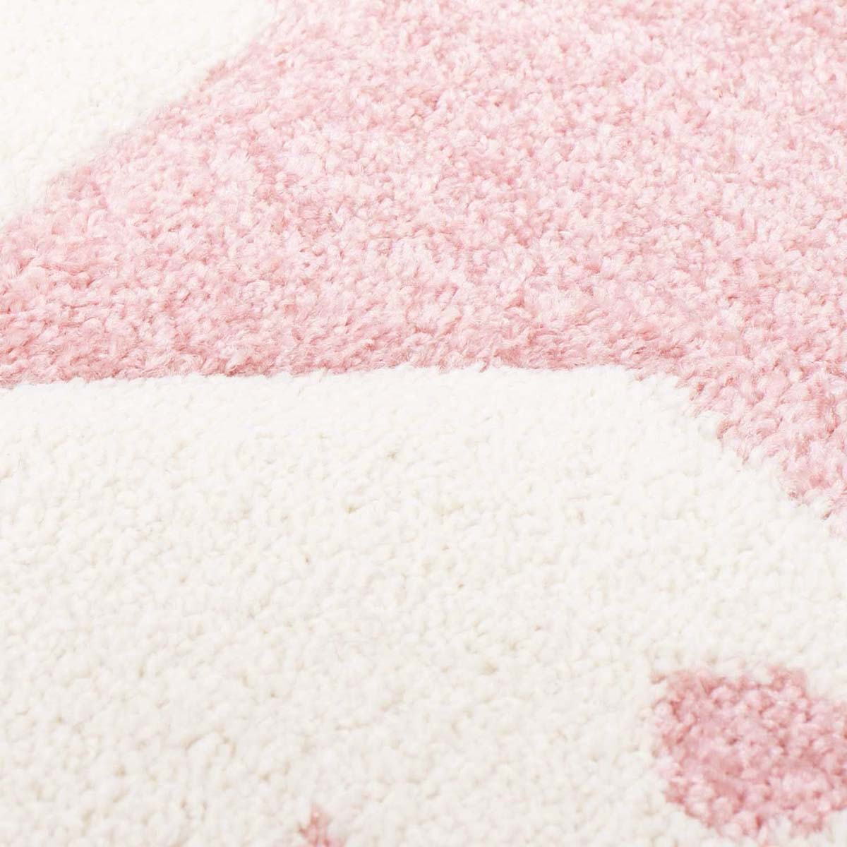 Kinderteppich Rund Sterne 3D - Creme/Rosa - close up materiaal Kinderteppich Rund Sterne 3D - Creme/Rosa - close up materiaal