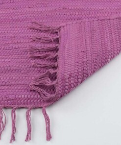 Kelim Läufer Handgewebt Bomull - Lila - close up vouw, thumbnail