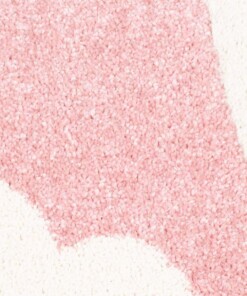 Kinderteppich Rund Herzen 3D - Rosa/Creme - close up materiaal, thumbnail