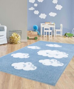 Kinderteppich Wolke 3D - Blau - sfeer