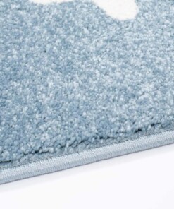 Kinderteppich Kleine Sterne 3D - Blau/Creme - close up zijkant, thumbnail