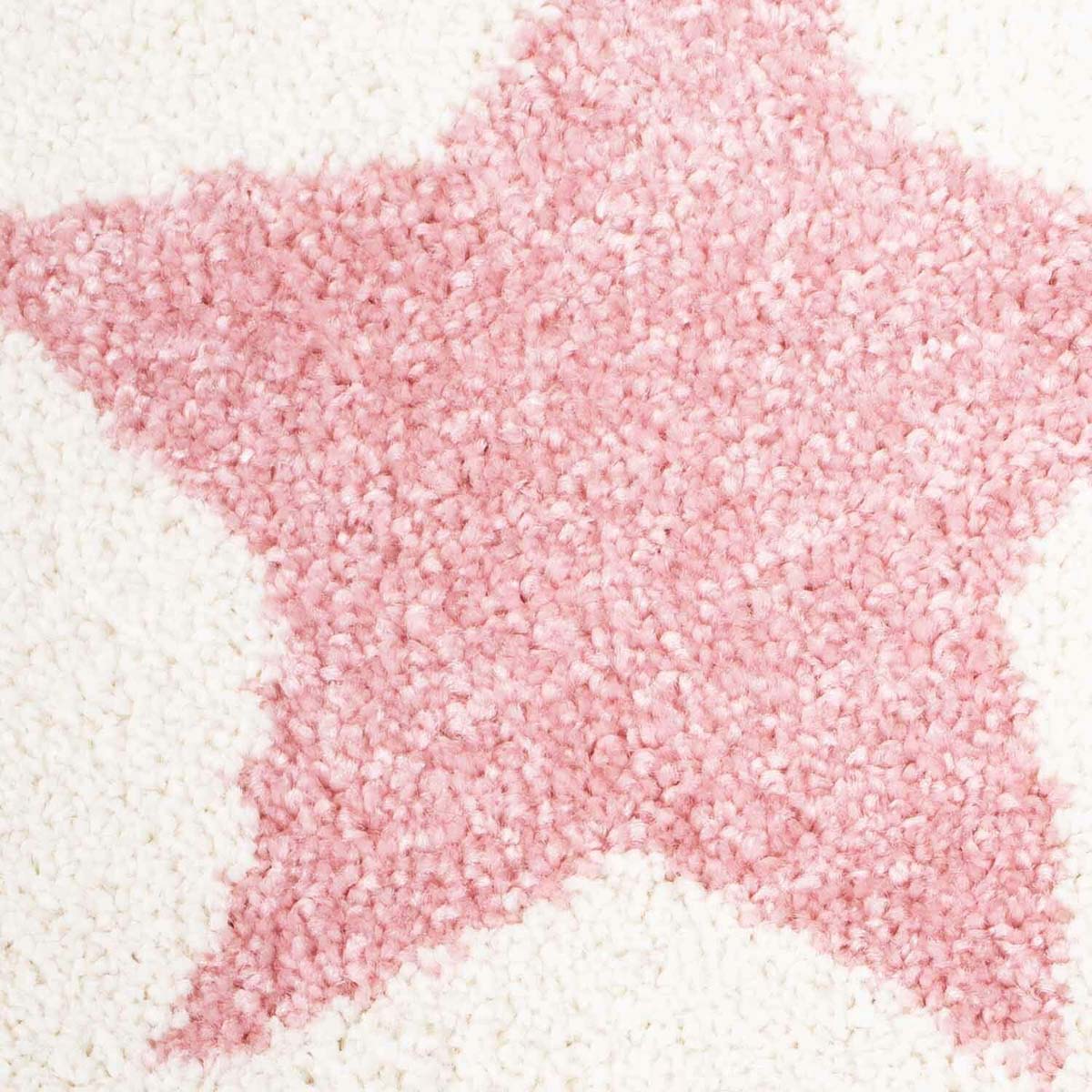 Kinderteppich Rund Sterne 3D - Creme/Rosa - close up materiaal Kinderteppich Rund Sterne 3D - Creme/Rosa - close up materiaal