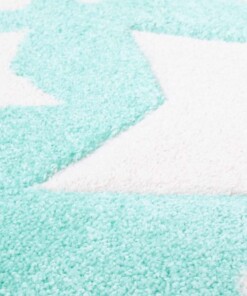 Kinderteppich Sterne 3D - Mintblau/Creme - close up materiaal, thumbnail