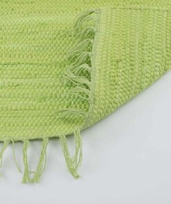 Kelim Teppich Handgewebt Bomull - Grün - close up vouw, thumbnail