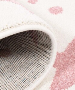 Kinderteppich Rund Sterne 3D - Creme/Rosa - close up vouw, thumbnail Kinderteppich Rund Sterne 3D - Creme/Rosa - close up vouw, thumbnail
