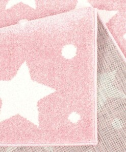 Kinderteppich Sterne 3D - Rosa/Creme - close up vouw, thumbnail