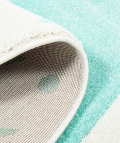 Kinderteppich Rund Sterne 3D - Creme/Mintblau - close up rol, thumbnail Kinderteppich Rund Sterne 3D - Creme/Mintblau - close up rol, thumbnail
