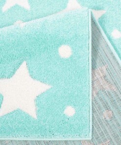 Kinderteppich Sterne 3D - Mintblau/Creme - close up vouw, thumbnail