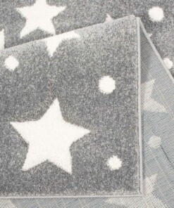 Kinderteppich quadratisch Sterne 3D - Grau/Creme - close up vouw, thumbnail