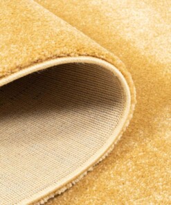 Velour Teppich Rund Gala - Gelb - close up vouw, thumbnail Velour Teppich Rund Gala - Gelb - close up vouw, thumbnail