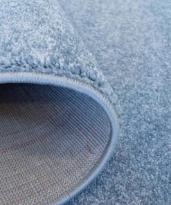 Kinderteppich Rund Softpile - Blau - close up vouw, thumbnail