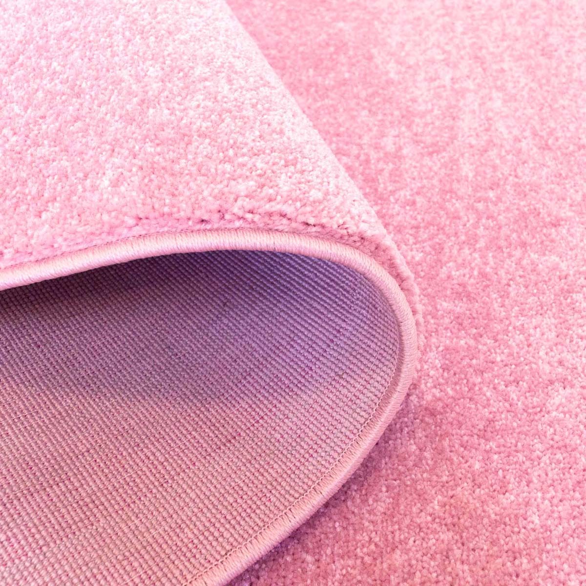 Kinderteppich Rund Softpile - Rosa - close up vouw Kinderteppich Rund Softpile - Rosa - close up vouw