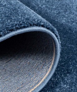 Velour Teppich Rund Gala - Dunkelblau - close up vouw, thumbnail