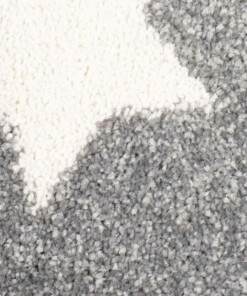 Kinderteppich Rund Sterne 3D - Grau/Creme - close up materiaal, thumbnail
